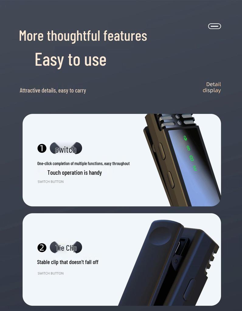 J88 Wireless Lavalier Microphone with Noise Reduction & Charging Case