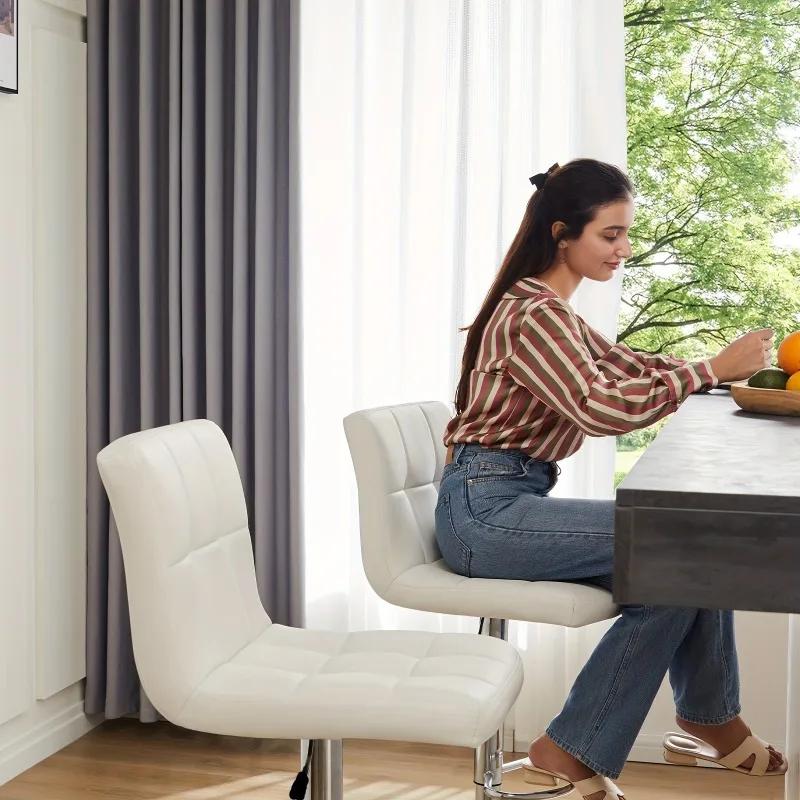 Adjustable Height Chair Swivel Chair Dining Chair Office Chair Single Chair - Metal Frame with Foot Pedal, Home&Office Furniture