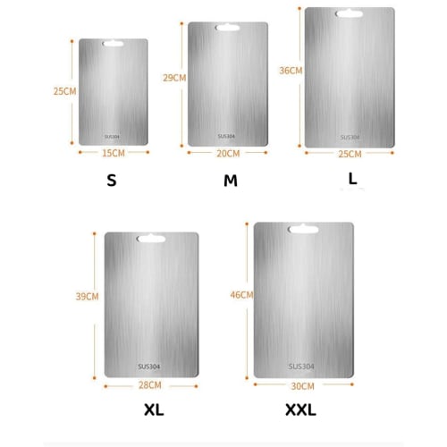 Stainless steel cutting board, antibacterial, dishwasher safe, non-slip, kitchen cutting board, cutting-edge hygiene and durability, made in Japan wit