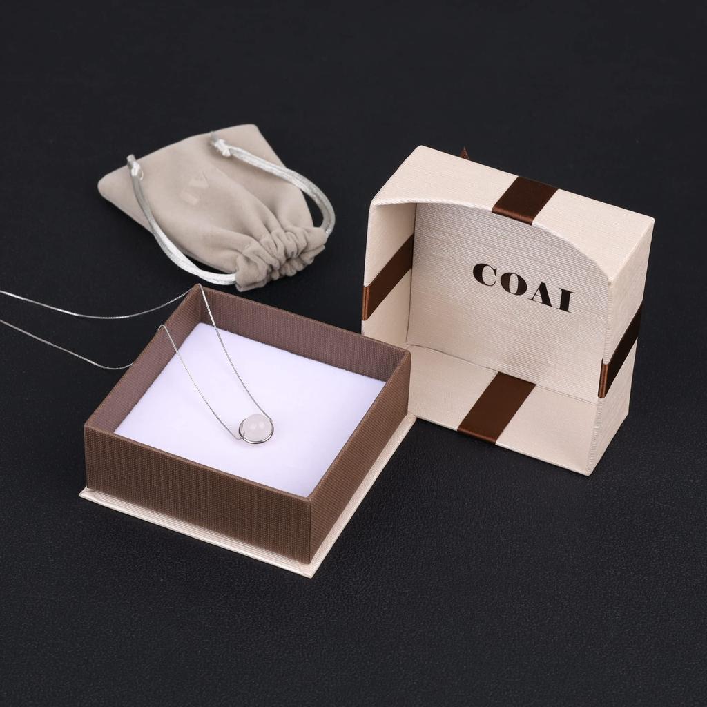 [COAI] 10mm Moonstone Bead Necklace with Silver Chain