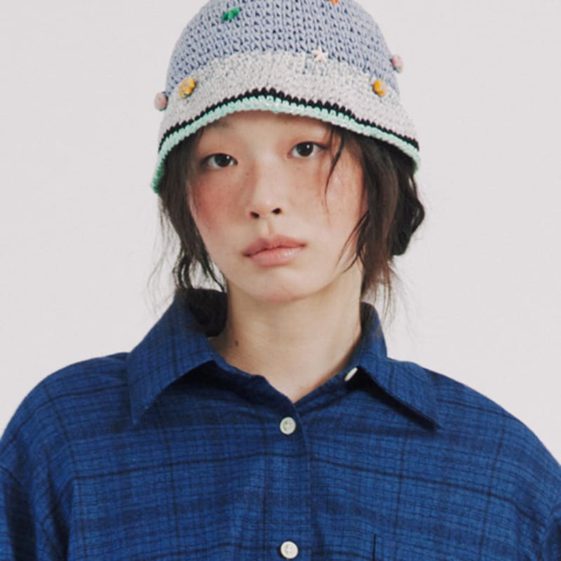 

MISU A BARBE SEA BEANIE BLUE BLUE