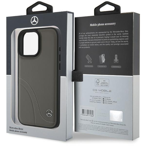 Mercedes Mehcp16X23Rbcsb Iphone 16 Promax 6.9 Brązowy/Brown Hardcase Mb Curved Stitches Leather