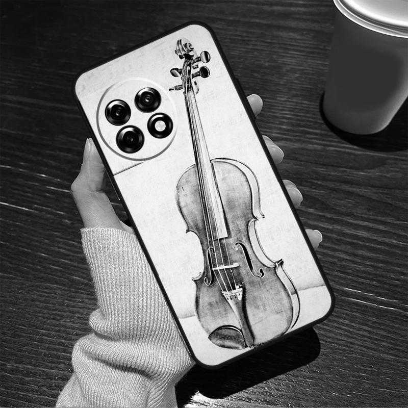 Music Violin For OnePlus 15 13 12 11 15R 13R 12R 8T 10T 13T Case For OnePlus Nord 5 CE 2 3 4 Lite N20 N30