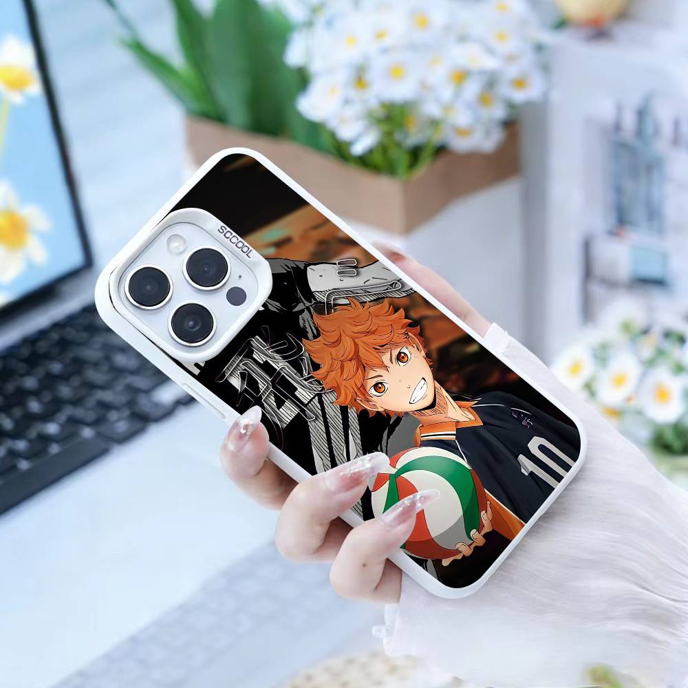 Anime H-Haikyuu Hinata Shoyo  Phone Case For iPhone17, 16,15,14,13,12 Pro Max white Candy Matte Shockproof Cover