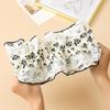 Hochwertiges Retro Beige Blumenspitze Scrunchie - Großer Koreanischer Haargummi für Damen