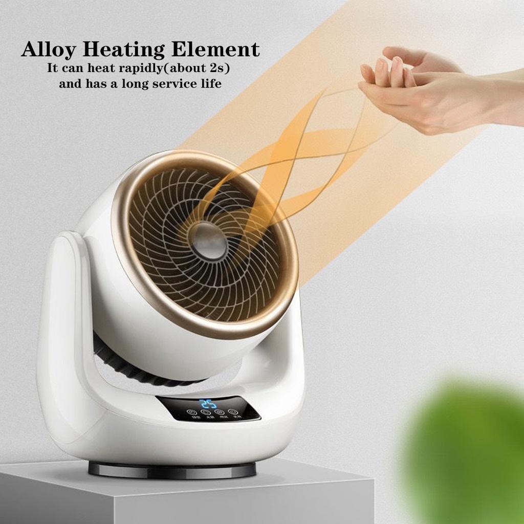 3 Gears 110-220V Portable Heating Fan Electric Heater Desktop Air Cold Warm Heater Fan Mini Winter Remote Control Wide for Home