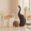 Home Décor Elephant Family Matte Finish Ceramic Figures - (Set of 3 Piece, Matte Brown)