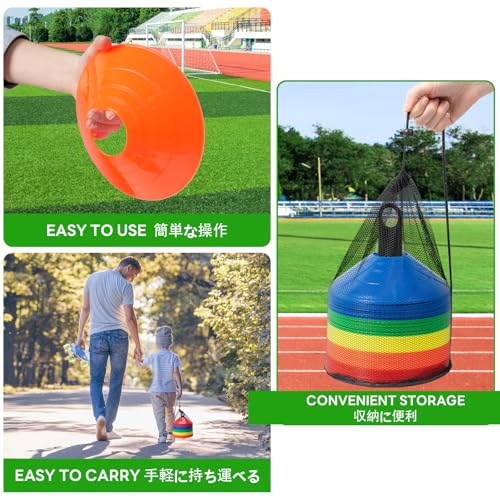 BiAnYC 100-Count Marker Cones, Soccer Markers, Mini Colored Cones, Soccer Dribbling Practice Cones, Training Cones for Soccer, Baseball, Tennis, and F