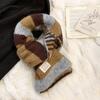 Scarf autumn and winter new college style contrasting color striped wool knitted scarf warm scarf versatile shawl