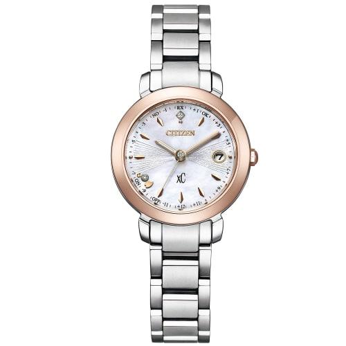 

Citizen Cross Sea Eco-Drive Radio-Controlled Watch, Water Resistant, White with Floret Diamonds, ES9445-73W, Women s, Silver