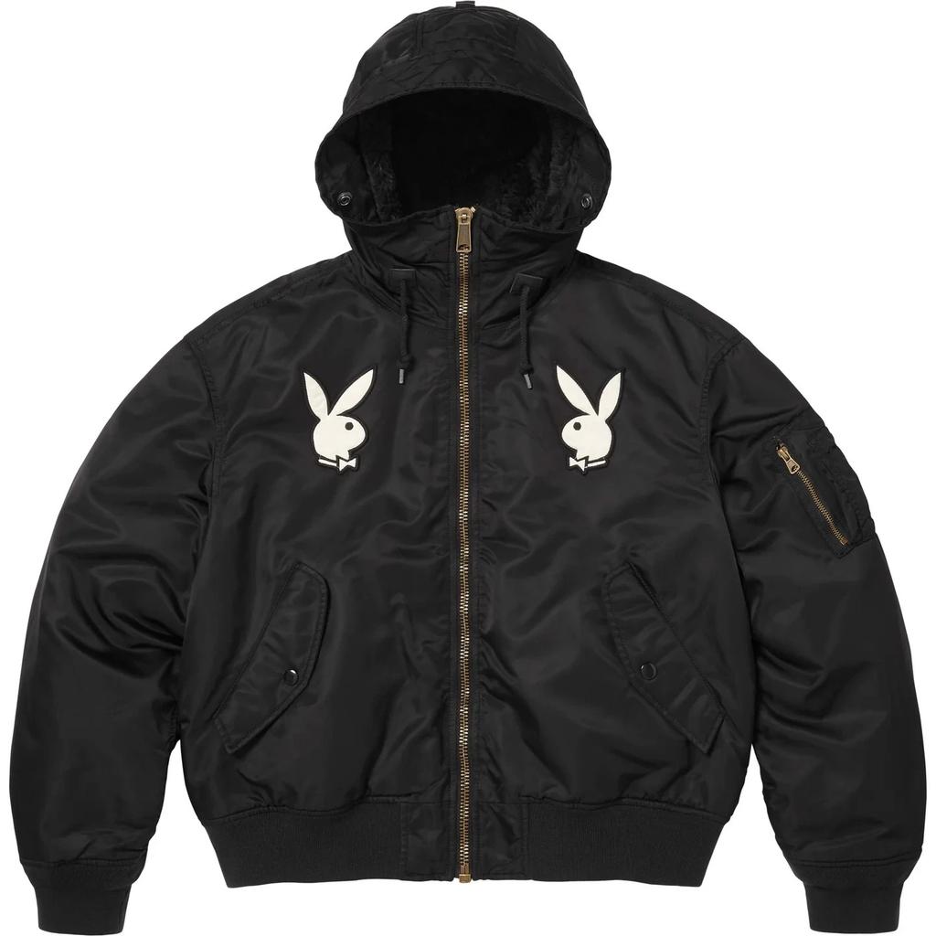 Supreme x Playboy Hooded MA-1 Black