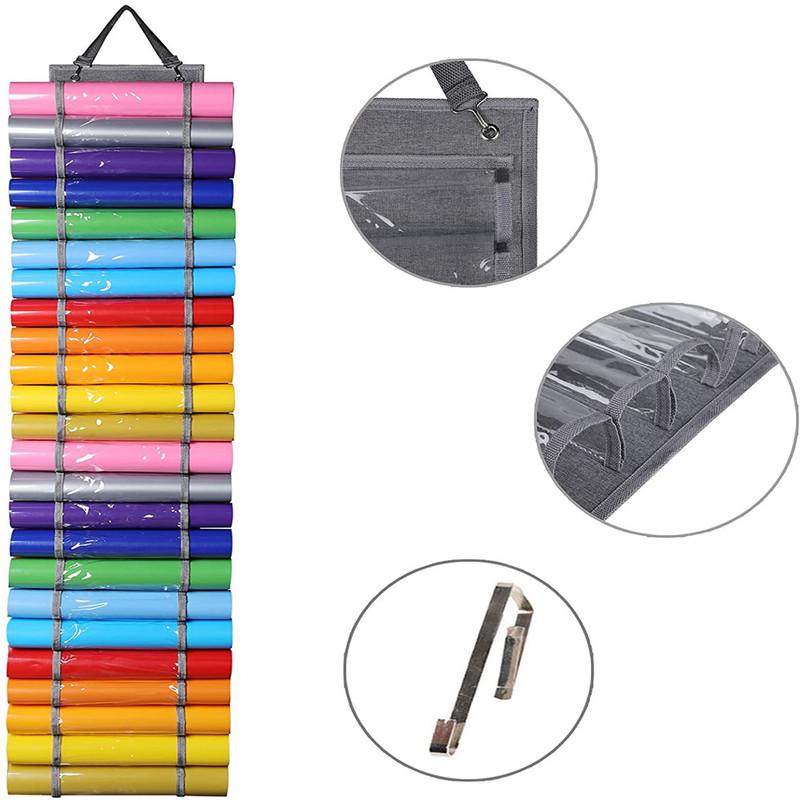 Vinyl Roll Holder Vinyl Storage Organizer Hanging Bag Wall Mount Craft Vinyl Roll Organizer Rack Behind Door Hanging Bag