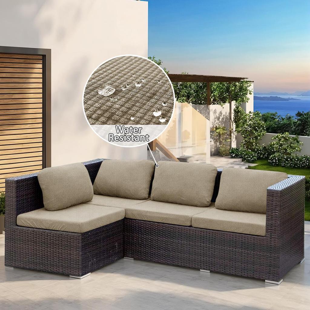 Outdoor Wasserdichtes Fleece Sofa Kissenbezug - Elastischer Uni-Farben Universal Überwurf