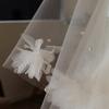Flower Beaded Veil Wedding Veil Bridal Shower Headwear Photoshooting Accessory