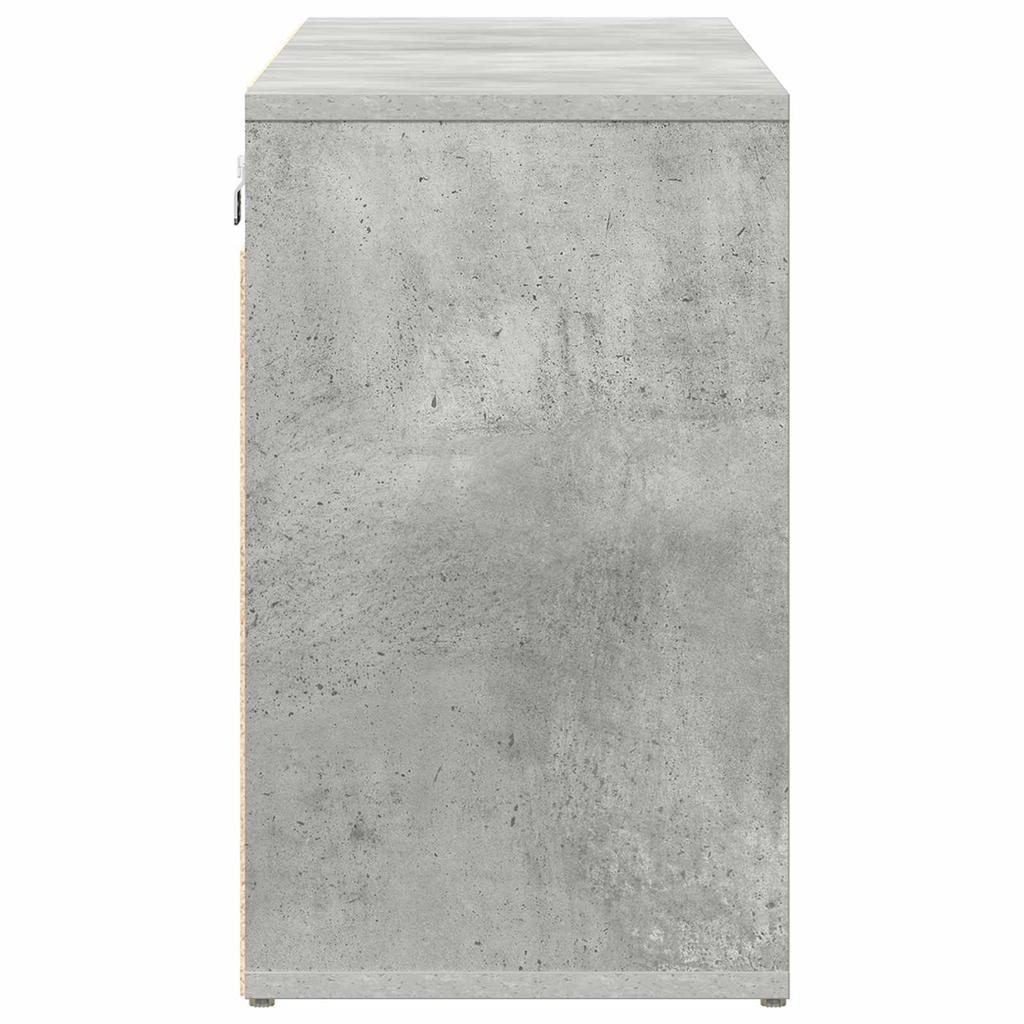 Shoe Cabinet with Shelf Concrete Grey 103 x 30 x 51 cm Engineered Wood