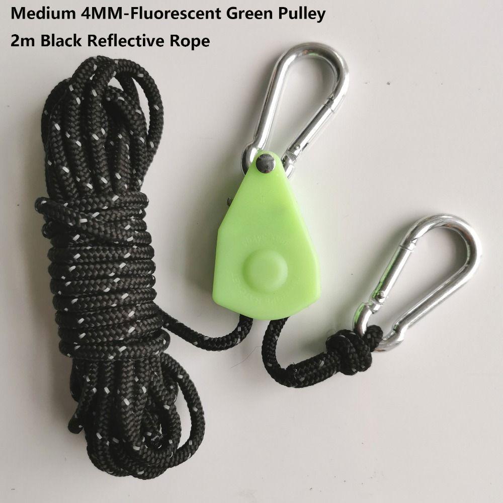 4mm*2m Camping Tent Tie Down Multicolors Reflective Awning Wind Rope Hook Outdoor Tool