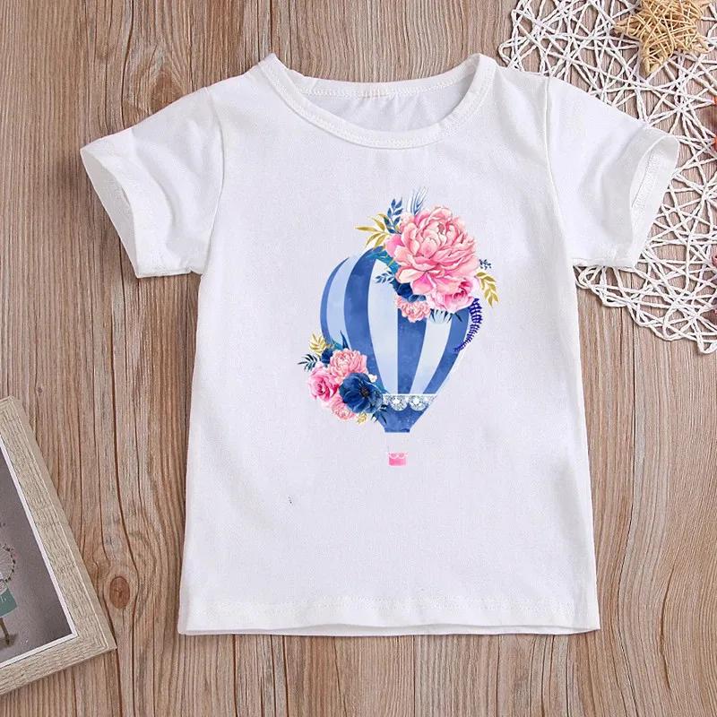 Kawaii Heart Balloon Cartoon Printed Summer Children's Fashion Cute Polyester Comfortable Top