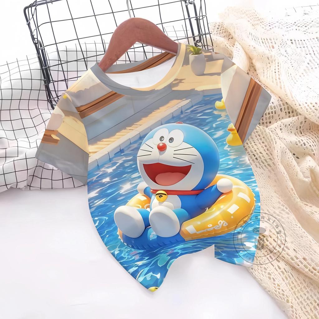 Summer Doraemon 3D Printe Children's Tops Teenagers From T-Shirts For Boys Girls Kids Clothes Short Sleeve