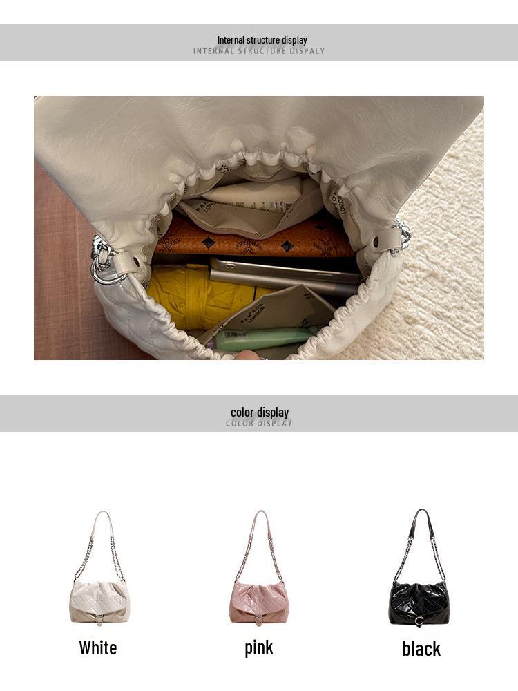 2026 Women's Large-Capacity Cross-Body Chain Tote - Stylish, Casual, and Shiny