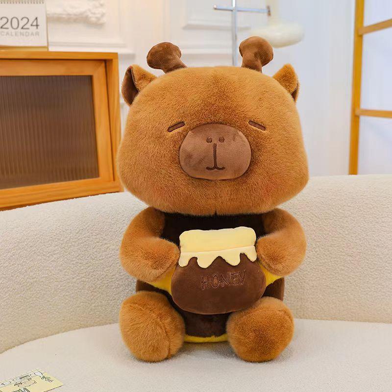 Новая милая плюшевая игрушка-капибара в форме медового горшочка, кукла, новая популярная в интернете, кукла-спутник для сна детей 25cm