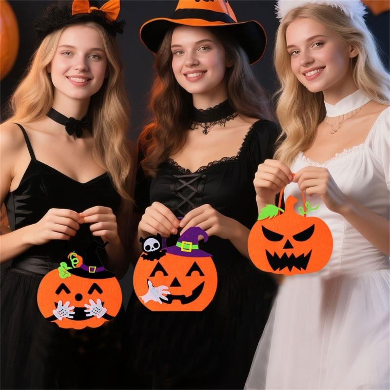 Large Capacity Halloween Favor Bag With Eerie Designs Thin Pliable Storage For Trick Otherwise Treat