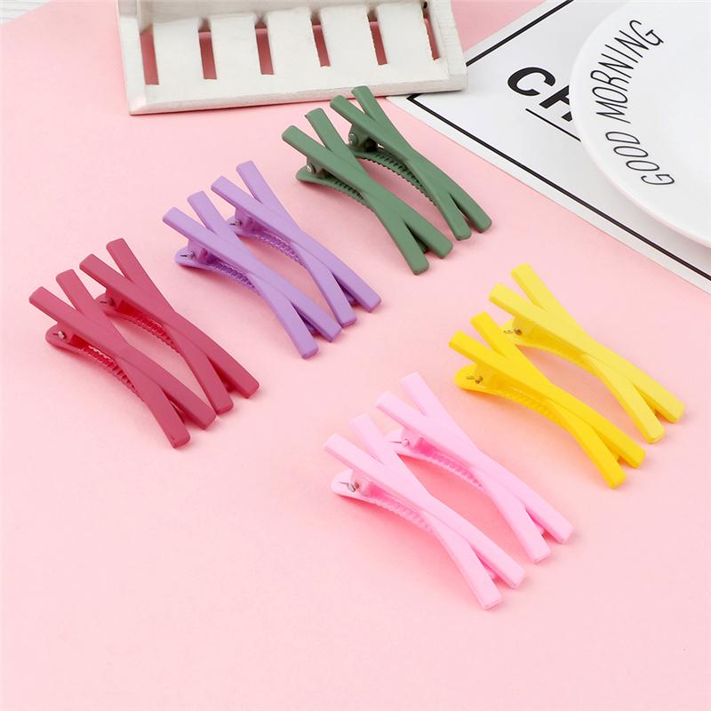 10PCS/Set Solid Color X Shape Hair Clips Basic Style Colorful Lovely Hairpins for Girls Children Hair Accessories Matte Barrette