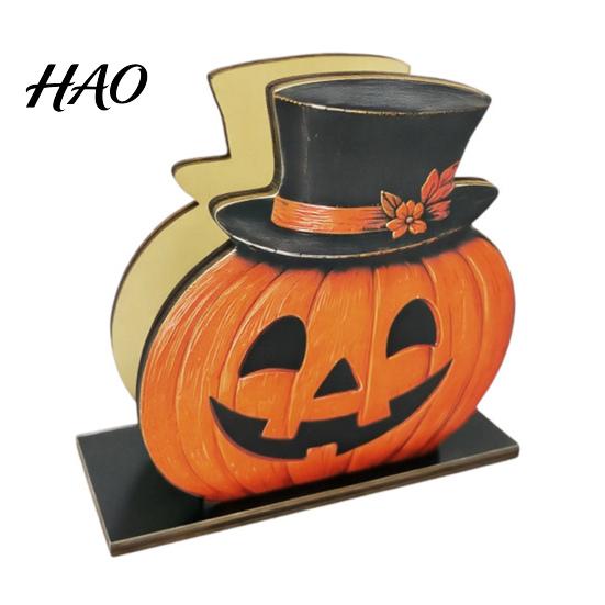 Holiday Party Supplies Halloween Wooden Napkin Holder, Cute Black Cat Mummy Pumpkin Spooky Kitchen Decor Desktop Organizer for Party, Festive