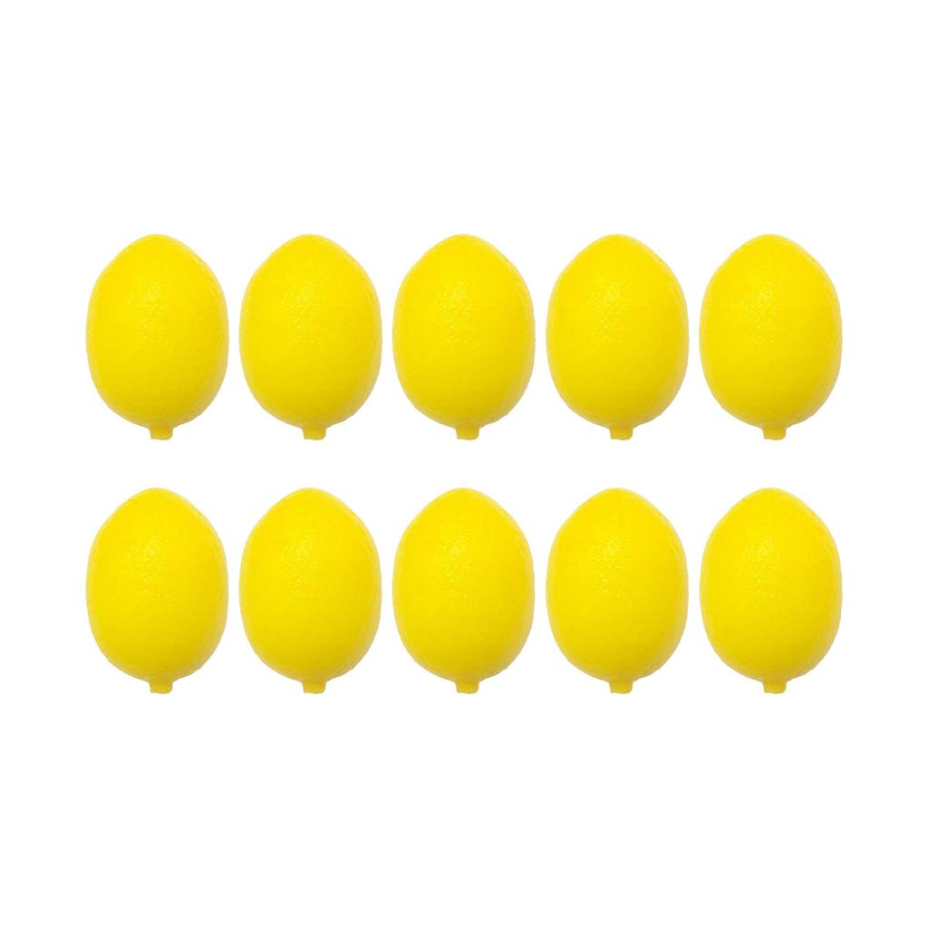 10Pcs/Pack Realistic Artificial Lemon Simulation Yellow Lemon Fruit for Kitchen Party Table Decoration Basket Display