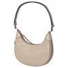 Tory Burch T Monogram Crescent Embossed Pattern Zip Closure Leather Shoulder Tote Bag Women Bags Gray 158514-202