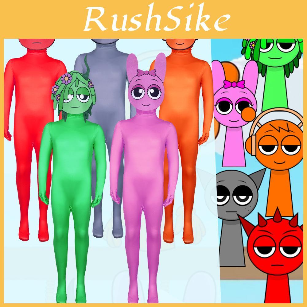 Trendy Sprunki Incredibox Rhythm Box Cosplay Costume Game Theme Bodysuit For All Genders In Multiple Sizes And Colors