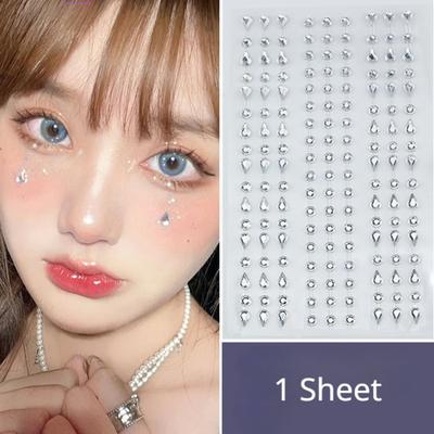 Diamond Crystal Tattoo Sticker Třpytivé oční linky na obočí Make up Face Eyes Diamond Tattoos Rock Drahokamy 3D samolepky na oči