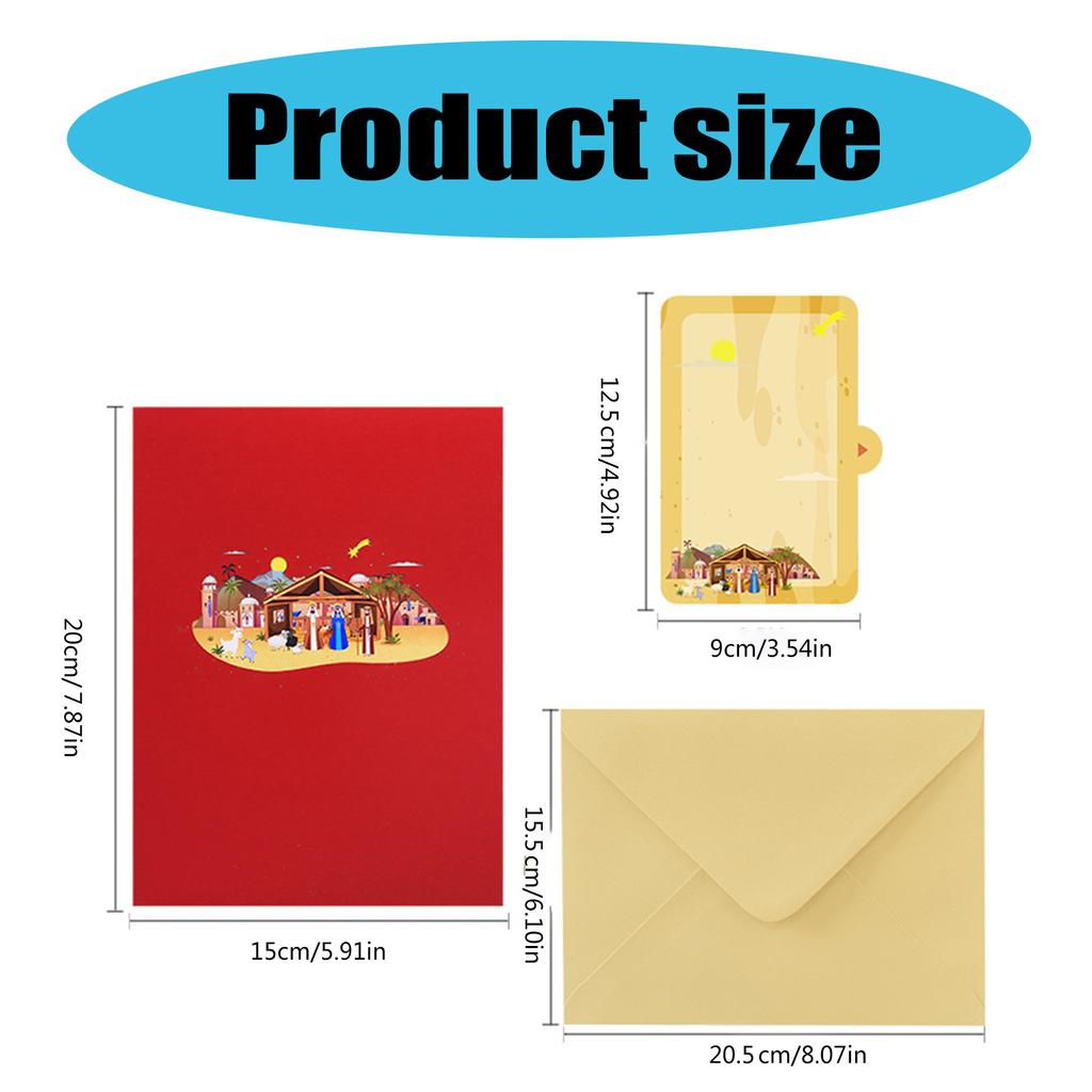 Christmas House Scene 3D Greeting Card Festival Gifts Postcard Handmade Festives Decoration for Holiday Celebration