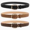 Classic Minimalist Pu Leather Belt With Alloy Buckle For Casual Women