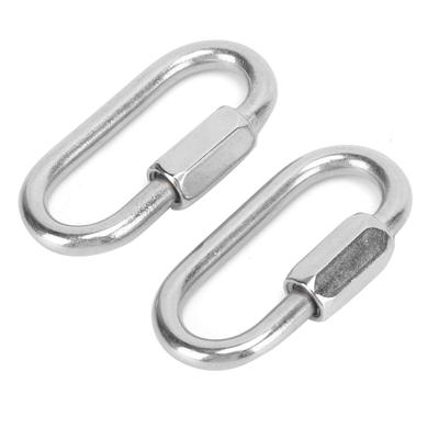 2PCS Maillon Rapide Mousqueton de Sécurité Forme D en Acier Inoxydable avec Vis Hexagonale pour l'Escalade