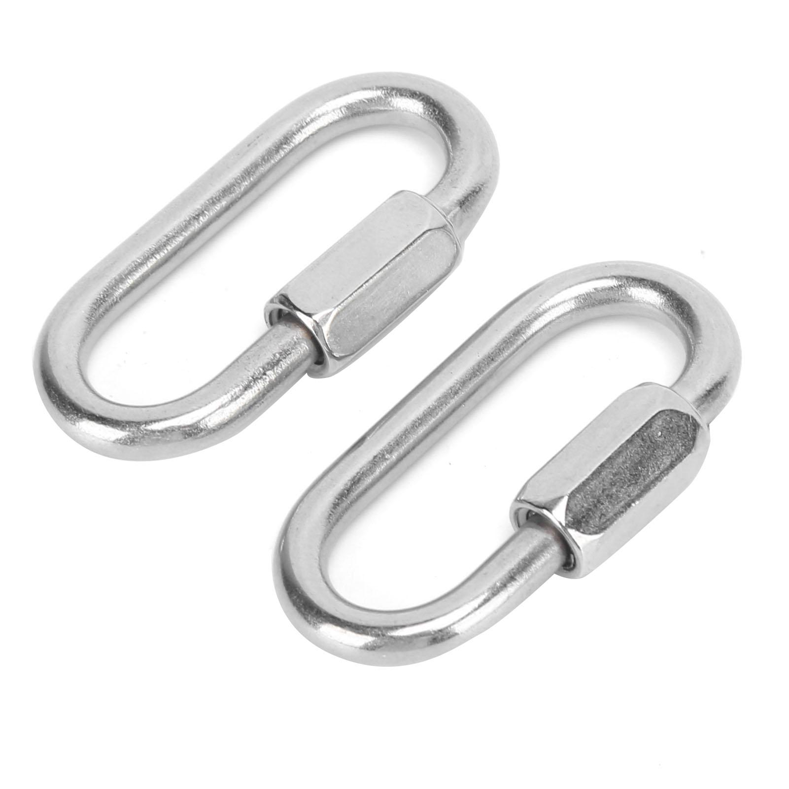 

2PCS Quick Link Stainless Steel DShape Locking Carabiner with Hex Screw for Climbing 5mm
