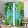 2pcs,2D Plane Printing Contemporary Curtains Santa Claus with Luggage Swim Polyester Easy Install (without Rod) Decorations