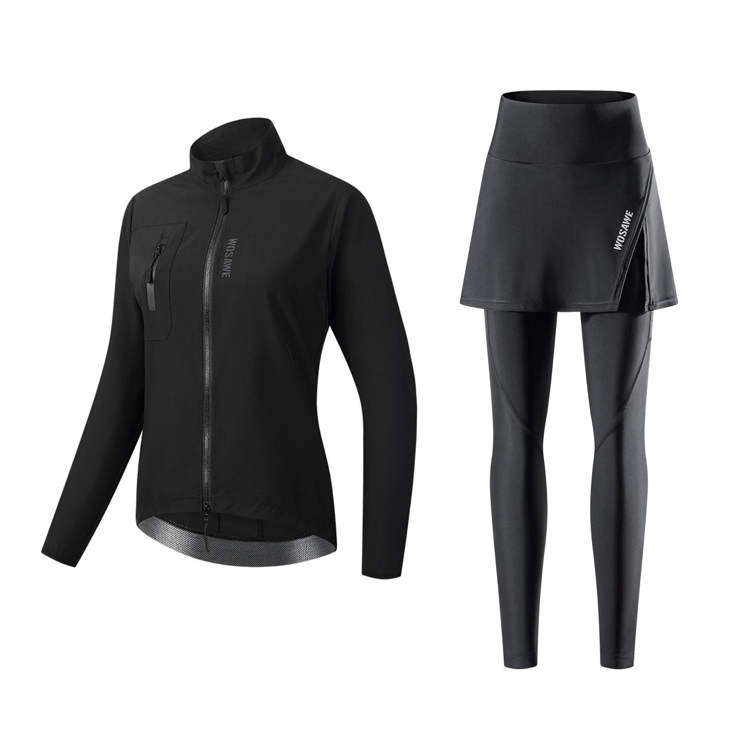 

WOSAWE женские велосипедные костюмы велосипедная ветровка быстросохнущие дышащие высокоэластичные велосипедные брюки спортивная одежда на открытом воздухе XS чёрный