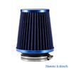 Kaltluftansaugfilter Rot Blau Silber Carbon 76mm 3,0 Zoll Universell Hoher Durchfluss Luftfilter Waschbar für Auto Motor Ansaugrohr