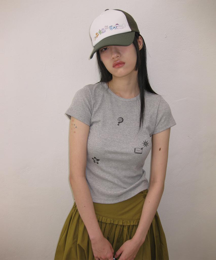 Sseonlis Puppy Mesh Cap (White/Khaki)