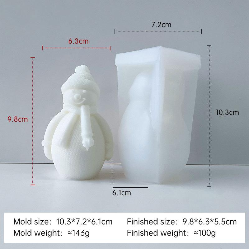 DIY Schneemann Weihnachtsmann Silikonform Handgemachte Aroma-Kerzen Gipsornamente Form Weihnachts-Kerzen Deko Formen