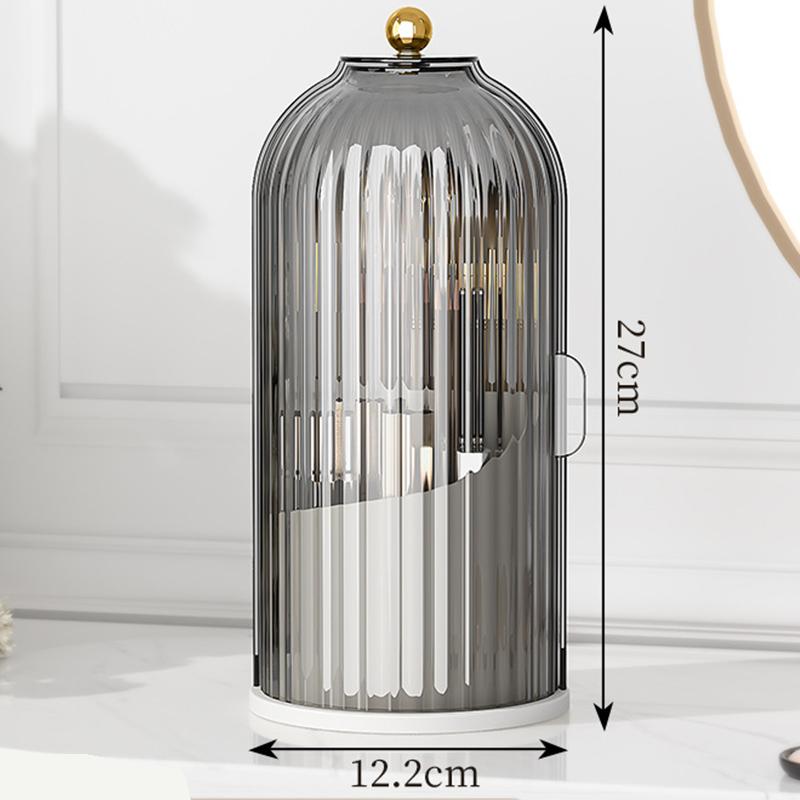 

Вращающийся на 360° держатель кистей для макияжа с крышкой, роскошный косметический органайзер, губная помада, держатель для карандашей для бровей, коробка для хранения теней для век