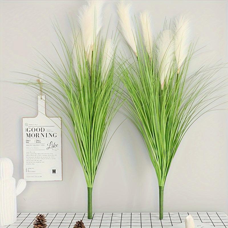 2 Bündel Seiden-Zwiebelgras 80cm Künstliche Sträucher Ganzjährige Innen-/Außennutzung Großes Schilf-Bouquet Heim-Gartendekor Künstliche Pflanzen