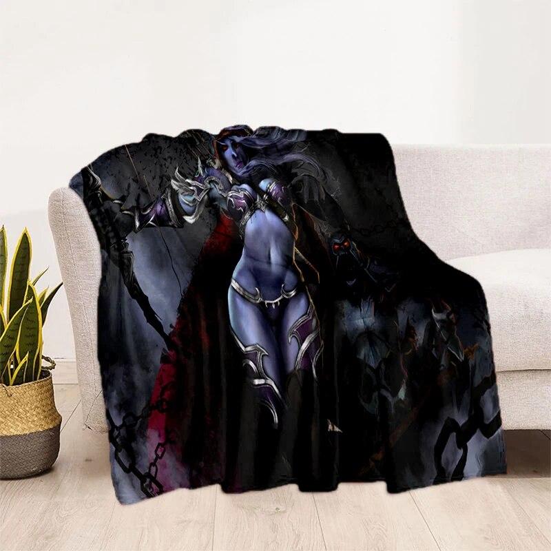 World of Warcraft Pattern Oversized Manta Sofa Bed Cover Soft and Hairy Blanket Plaid Soft Warm Flannel Throw Blankets Fans Gift