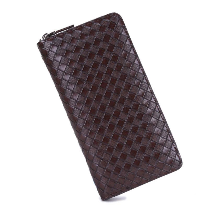 

Длинные клетчатые кошельки для мужчин, винтажный дизайн, кошелек на молнии, держатель для визиток, кошельки 19.5*10*3cm кофейный