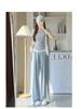 Women's Ice Silk White Wide-Leg Pants - Summer 2025 Collection
