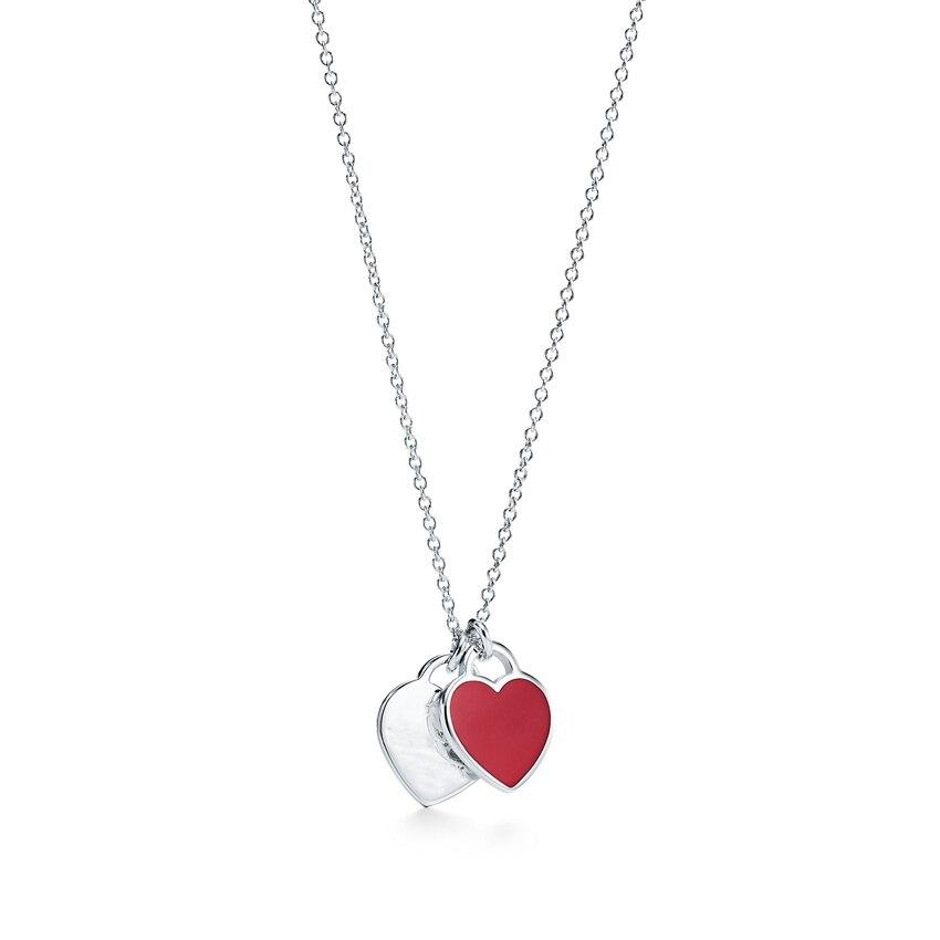 Collana con Ciondolo a Cuore in Argento Sterling 925, Smalto Classico Regalo di San Valentino