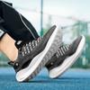 Herren Laufschuhe Sneaker Casual Sport Mode Atmungsaktiv Walking Mesh Schuhe mit dicker Sohle Fitnessstudio Zapatillas Hombre Schwarz Größe 45