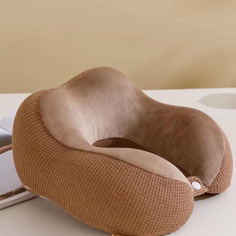 U-Shaped Memory Foam Neck Pillow: Portable Travel Support for Airplanes and Students