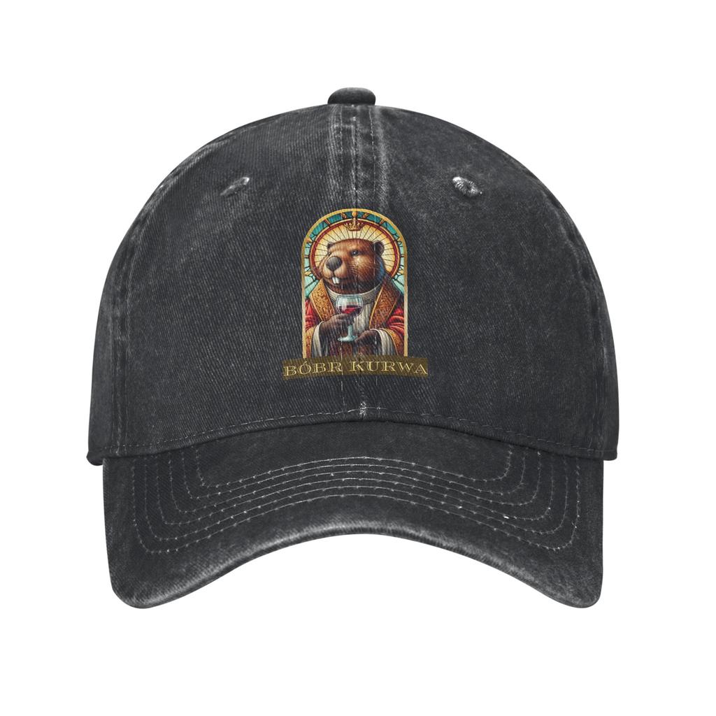 Classic Bober Bobr Kurwa Baseball Caps Unisex Women Distressed Denim Washed Headwear Outdoor Running Unstructured Soft Hats Cap