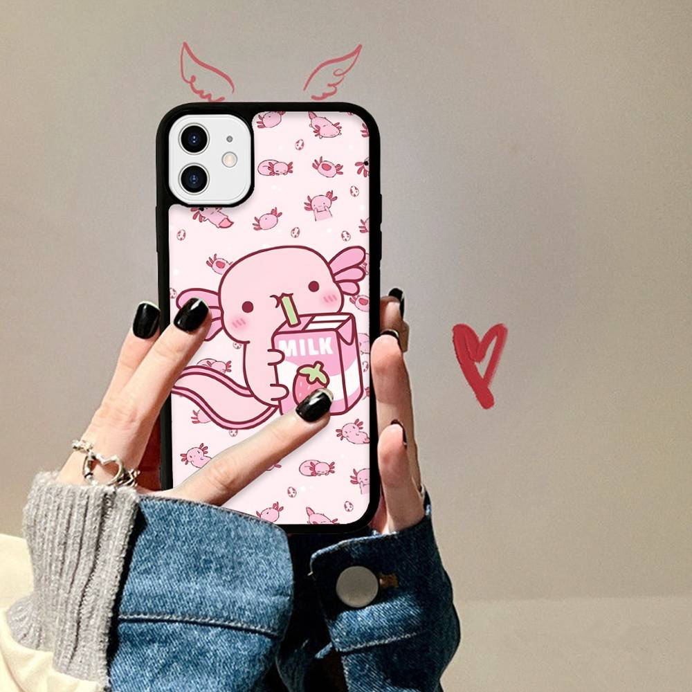 

Cartoon Axolotl Cute Phone Case For IPhone 17 Pro 16 Plus 16 Pro Max 15 14 13 12 11 PC+TPU Back Cover iPhone 15